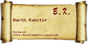 Barth Kasztor névjegykártya